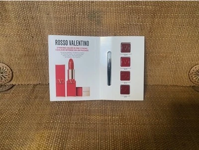 Rosso Valentino Red Striking Lip Lipsticks & Brush Matte Satin Discovery Set New