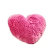 Heart Shaped Artificial Wool Fur Soft Plush Cushion Cover Pink Cushions & Decorative Pillows