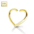 14K Solid GOLD Heart Shape Hoop EAR Piercing Daith Ring Helix Tragus Cartilage