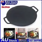 Cast Iron Induction Crepes Pan Baking Cookie Pancake Pizza Bakeware Pan AU Stock