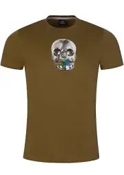 Ps Paul Smith Mens Regular Fit Skull T-Shirt XXL Green