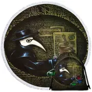 Scary Dark Art The Alchemist’s Revenge Plague Mask Round Beach Towel