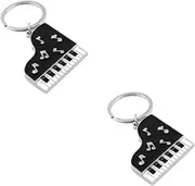 TEHAUX 2pcs Hanging Keychain Piano Keyboard Pendant Keychain Musical Key Chain Decorative Key Ring Piano Keyboard Key Chain Pianist Keychain Portable Keychain Student Supplies Charm Metal