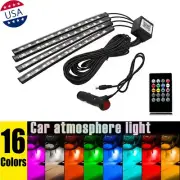4x 12 LED RGB Car Interior Floor Neon Light Strip Atmosphere Lamp Remote Control