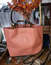 DOONEY & BOURKE LEATHER FLYNN TOTE BAG APRICOT NWT LARGE W/ DUST BAG