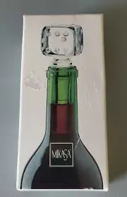 MIKASA Dice Casino Wine Bottle Stopper Crystal Lead~New in Box Bar Ware MINT