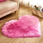 Soft Heart Shaped Area Rug Shaggy Home Bedroom Carpet-Pink