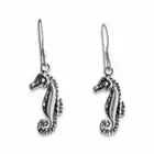 Azaggi 925 Sterling Silver Seahorse Drop Dangle Hook Earrings Celtic Zodiac Sign