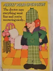 American Greetings Vintage GET WELL SOON Operation Greeting Card SURGERY