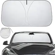 Car Windshield Sunshade for Tesla Model 3/Molde Y 2016-2024, Front Window Foldable Sunshade Sun Heat Protection, Full-Size Front Sun Shade Portable Sun Blocks UV Rays for Tesla Model 3/Model Y