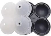 Ice Ball Molds for Whiskey - Cocktail Ice Maker,4 Cavity Silicone Sphere Ball Mold Container for Kitchen Bar Whisky Cocktails Coffee Fridge Freezer