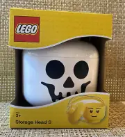 2019 LEGO Storage Head Small White Skeleton Skull Halloween Decor 6"x7.5"