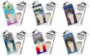 Norfolk FootWhere® Souvenir Zipper-Pulls. 6 Piece Set. Made in USA
