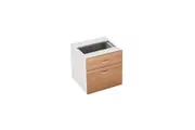 GP Office Fixed Desk Pedestal with 1 Drawer & 1 Filing Drawer - Virginia Walnut