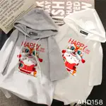 AHD158 HOODIE 男女青少年 T 恤帶帽子 CNY 新年快樂老鼠 2020