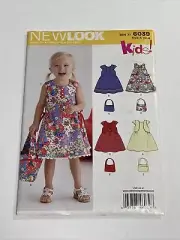 New Look 6039 Dress Handbag Purse Pattern Toddler Baby Girl Size 1/2-4