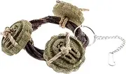 POPETPOP Hanging Hamster Chew Funny Rabbit Chews Branch Ring with Grass Cakes Durable Teeth Grinding for Bunnies Guinea Pigs Reduces Boredom