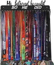 Goutoports He Believed He Could - Medal Holder - with 20 Hooks Hold Up 60 Medals Pure Steel Resistant to Damage Breakage Bending