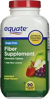 Equate Sugar Free Fiber Supplement, 90 Chewable Tablets (Compare to Fiber Choice)