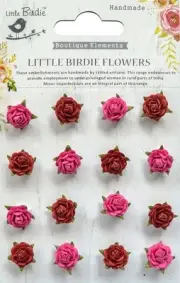 3 Pack Little Birdie Beaded Micro Roses 16/Pkg-Candy Mix ROSES-71890