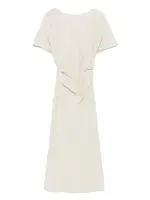 [Staud] Staud-Amelie Linen Midi Dress Natural-Donna L