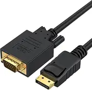 CableCreation 1.8M Gold Plated DisplayPort to VGA Cable, Standard DP to VGA Male Cable 6ft, Black
