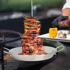 BBQ Vertical Meat Skewer Steel BBQ Vertical Skewer Grill with 3 Replace Spikes❀