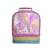 Iridescent Heart & Glitter Insulated Lunchbox, Lunch bag, Sparkle Lunch Box Kids