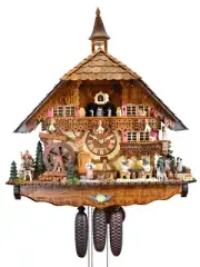 cuckoo clock black forest 8 day original germany music beergarden premium new
