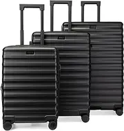 Excursion 3 Piece Expandable Chic Spinner Luggage Set, Black, 3-Piece Set, Elle Excursion 3 Piece Expandable Chic Spinner Luggage Set