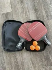 1 Pair Professional Table Tennis Ping Pong Racket Paddle Bat 3pcs Balls Bag Set