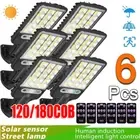 2-6X LED Solar Street Light Lamp Motion Sensor Lights Remote Garden Yard Flood