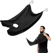 Beard Apron, Shaving Cape, Beard Trimming Catcher Cape for Shaving Haircut, Waterproof Non-Stick Hair Catcher Care Cloth with 2 Suction Cups, Gifts for Men, Black