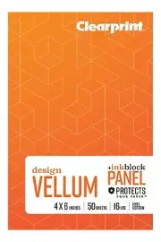 4" x 6" 1000H 100% Cotton Design Vellum Field Book with "Ink Block" Panel 16 ...