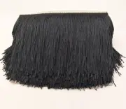 15cm wide Black Polyester Fringe Tassel Lace Trim Sewing Accessory Select Length