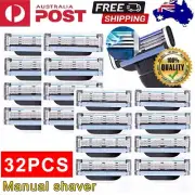 32 PCS for Gillette Mach 3 Manual Razor Blades Replacement RefillsNew AU