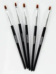 Makki 5 Curved Tip Brush Applicators for Eyelash tint & Eye Brow tinting and lash perm curl