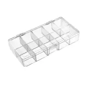 Component Storage Box - PS Fixed 10 Grids Clear White 176x88x30mm