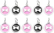 10pcs Pet Bone Shape ID Tags Necklace Pendant Metal Compact Cute Label for Dogs Cats Puppy Personalized Engraving Sticker Assorted Colors