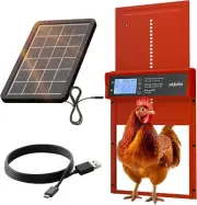 Automatic Chicken Coop Door Solar Powered - LCD Display - Chicken Coop Door w...
