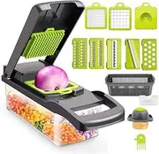 Vegetable Chopper, Onion Chopper, Mandolin Slicer,Pro 14 in 1professional Food Choppermultifunctional Vegetable Chopper and Slicer, Dicing Machine, AdjustableVegetable Cutter with Container