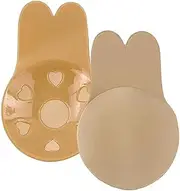 [Kibon] Women's Lift Nipple Covers Rabbit Strapless Backless Bra, Strapless self-Adhesive Push-up Bra