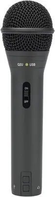 Samson Q2U USB/XLR Dynamic Microphone Recording and Podcasting Pack (Black)
