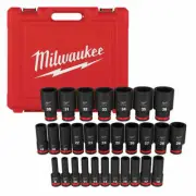Milwaukee 49-66-7015 SHOCKWAVE Deep Impact Socket Set 1/2 in Drive Metric