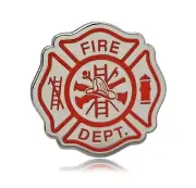 Maltese Cross Fire Fighter Hard Enamel Pin