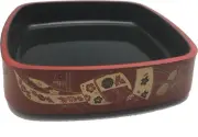 Japanese Traditional Serving Tray for Sushi Sashimi 9-Inch Red Black S-4073