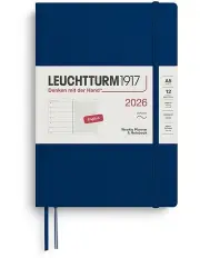[LEUCHTTURM1917] Weekly Planner Notebook Medium A5 2026 Softcover in Navy