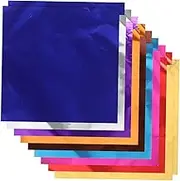 WEKADRIN 200Pcs Colored Foil Candy Wrappers Chocolate Packing Papers for DIY Treats and Lollipops Easy to Use Foil Transfer for Shiny Decoration