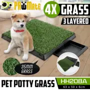 Indoor Dog Pet Potty Training Toilet Portable Loo Clean Pad Tray - 4 Grass Mat