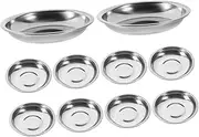 VINTORKY 10Pcs Stainless Steel Round Dishes Mustard Sauce Plates for Kitchen Tableware Appetizers and Condiments for Home Restaurant Use